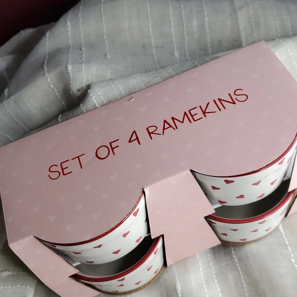 Heart Pattern Ramekins Set‎ of 4
